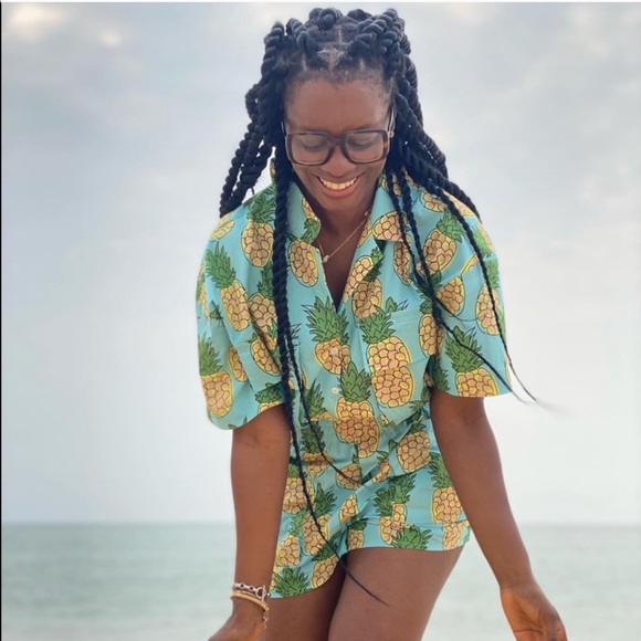 Zara pineapple print crop top and shorts set - Picture 6 of 14